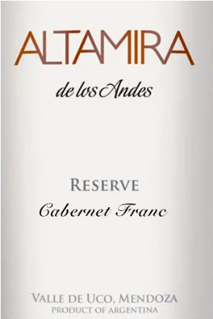 Altamira Cabernet franc reserva 2020