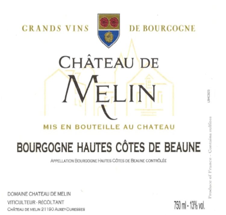 Chateau de melin Hautes cotes beaune white 2023
