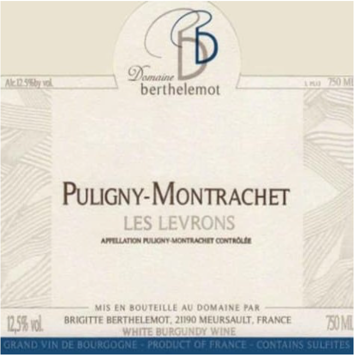 Berthelemot Puligny-montrachet levrons 2022