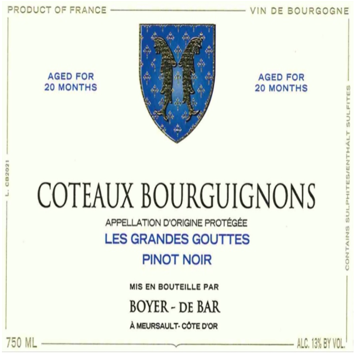 Boyer - de bar Coteaux bourguignon red 2022