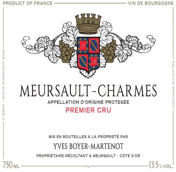 Boyer-martenot Meursault charmes 1er cru 2023