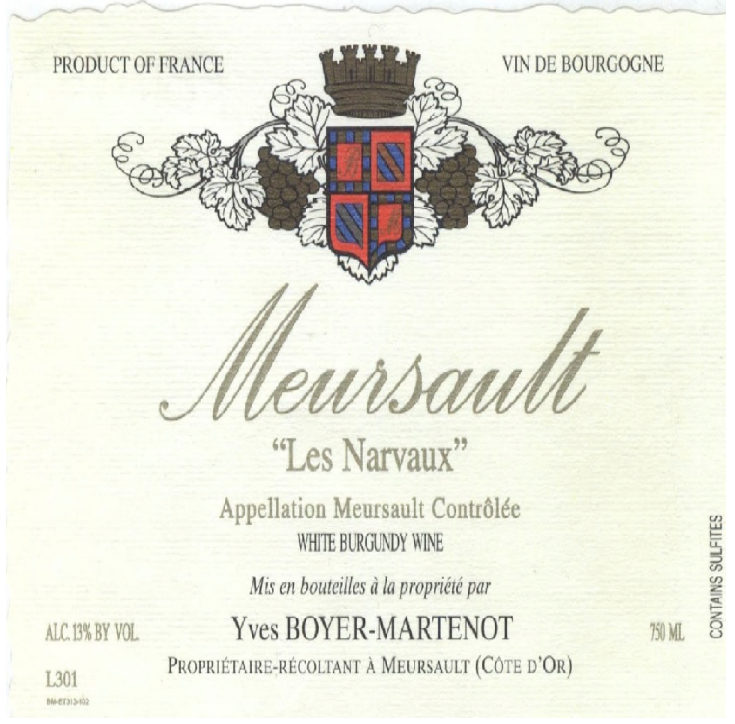 Boyer-martenot Meursault les narvaux 2022