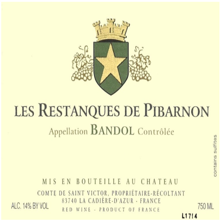 Ch. pibarnon Bandol red 2022
