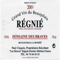 Dom. des braves Regnie beaujolais 2021