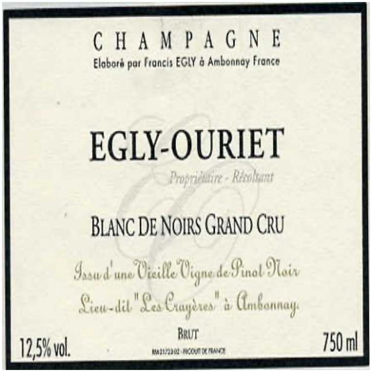 Egly-ouriet Grand cru blanc de noirs vv 20NV