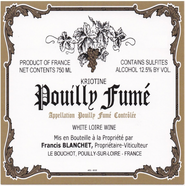 F. blanchet Pouilly-fume kriotine 2025
