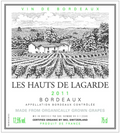 Hauts lagarde Bordeaux white organic 2024