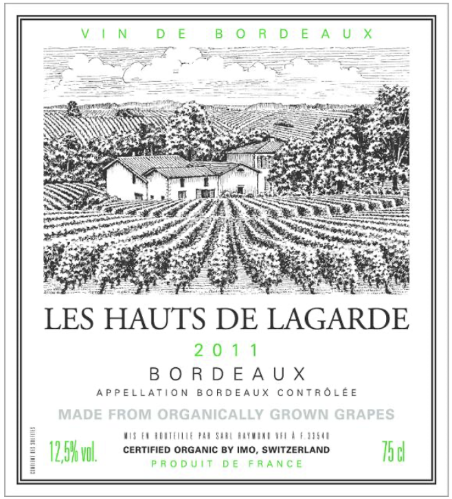 Hauts lagarde Bordeaux white organic 2024