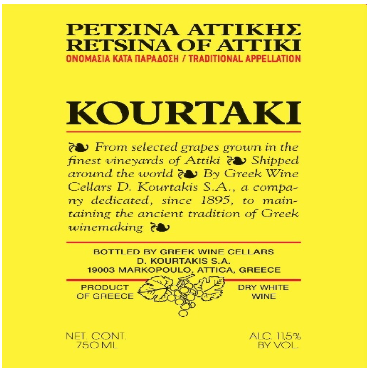 Kourtaki Retsina of attica 20NV