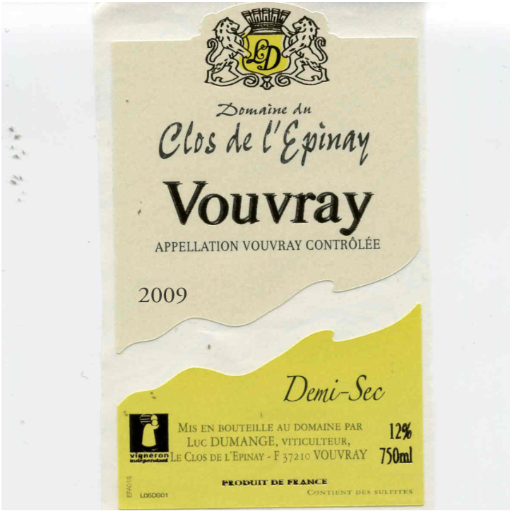 L epinay Vouvray demi-sec 2020