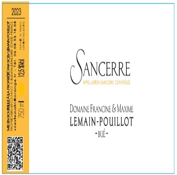 Lemain-pouillot Sancerre bue white 2023
