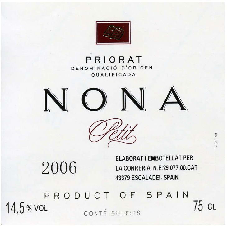 Nona petit Priorat red 2019