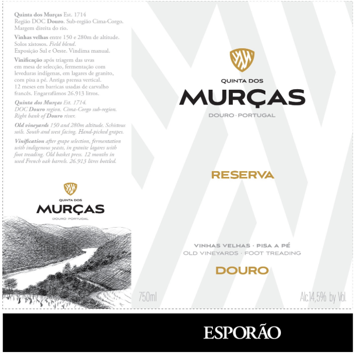Qta dos murcas Qta murcas douro red rsva 2019