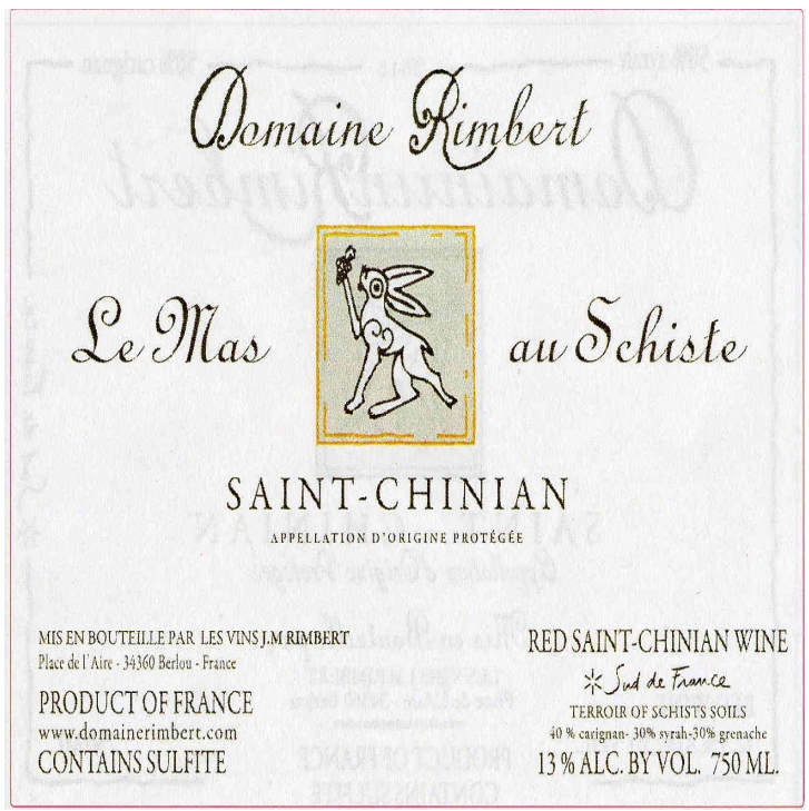 Rimbert St chinian mas au schiste 2020