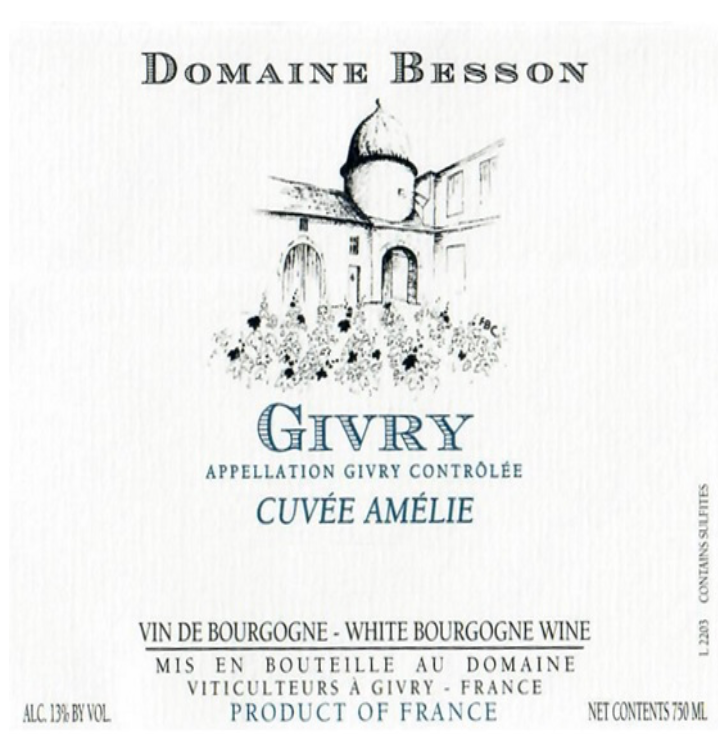 Xavier besson Givry blanc cuvee amelie 2023